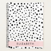 Dalmatische Stippen, Vlekken, Zwart-wit, Jouw naam Planner (Voorkant)