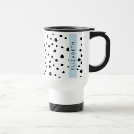 Dalmatische Stippen, Vlekken, Zwart-wit, Jouw naam Reisbeker