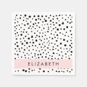 Dalmatische Stippen, Vlekken, Zwart-wit, Jouw naam Servet (Voorkant)