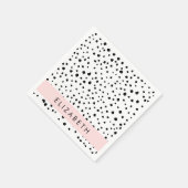 Dalmatische Stippen, Vlekken, Zwart-wit, Jouw naam Servet (Hoek)