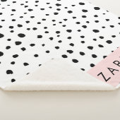 Dalmatische Stippen, Vlekken, Zwart-wit, Jouw naam Sherpa Deken (3/4)