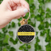 Dalmatische Stippen, Vlekken, Zwart-wit, Jouw naam Sleutelhanger (Hand)