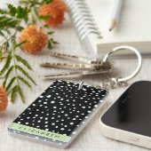 Dalmatische Stippen, Vlekken, Zwart-wit, Jouw naam Sleutelhanger (Voorkant Rechts)