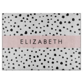 Dalmatische Stippen, Vlekken, Zwart-wit, Jouw naam Snijplank (Voorkant)