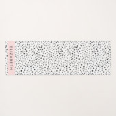 Dalmatische Stippen, Vlekken, Zwart-wit, Jouw naam Yogamat (Achterkant (horizontaal))