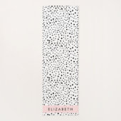Dalmatische Stippen, Vlekken, Zwart-wit, Jouw naam Yogamat (Achterkant)
