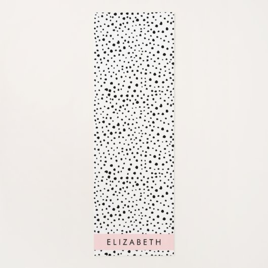 Dalmatische Stippen, Vlekken, Zwart-wit, Jouw naam Yogamat (Achterkant)