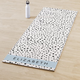 Dalmatische Stippen, Vlekken, Zwart-wit, Jouw naam Yogamat