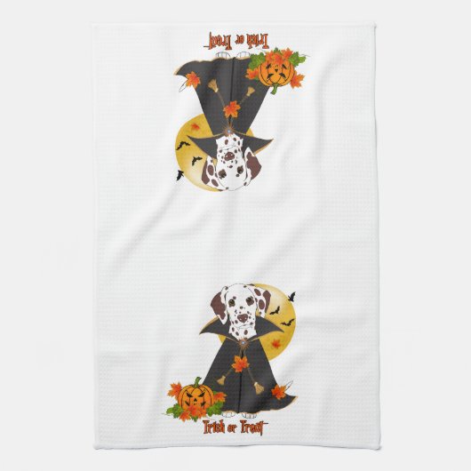Dalmatische Trick or treat Theedoek (Verticaal)