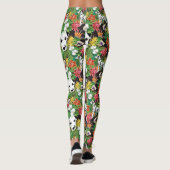 Dalmatische Tropische Bloemen Oerwoud Hond Dalmati Leggings (Achterkant)