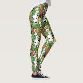 Dalmatische Tropische Bloemen Oerwoud Hond Dalmati Leggings (Rechts)