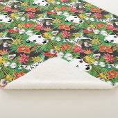 Dalmatische Tropische Bloemen Oerwoud Patroon Sherpa Deken (3/4)