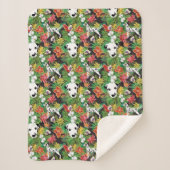 Dalmatische Tropische Bloemen Oerwoud Patroon Sherpa Deken (Voorkant)