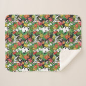 Dalmatische Tropische Bloemen Oerwoud Patroon Sherpa Deken (Voorkant (horizontaal))
