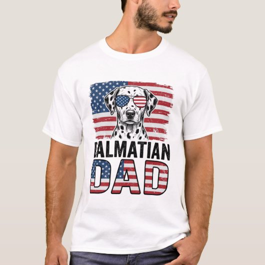 Dalmatische Vader Patriottisch Vintage Hond Shirt (Voorkant)