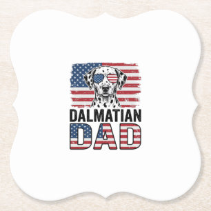 Dalmatische Vader Patriottisch Vintage Hond Shirt Kartonnen Onderzetters