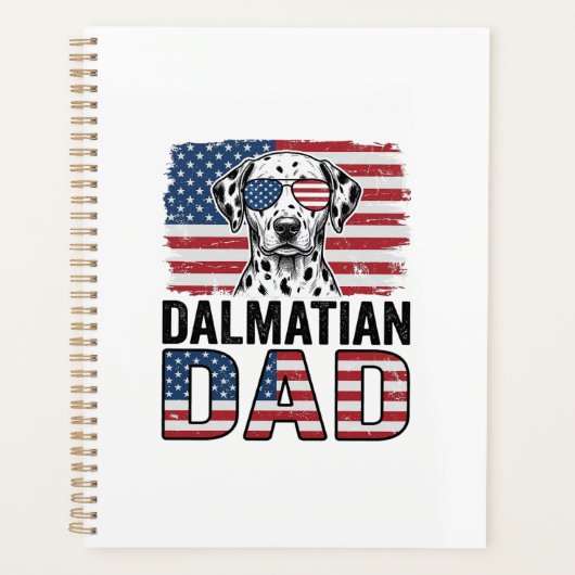 Dalmatische Vader Patriottisch Vintage Hond Shirt Planner (Voorkant)