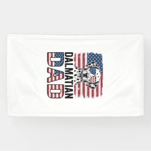 Dalmatische Vader Patriottisch Vintage Hond Shirt  Spandoek