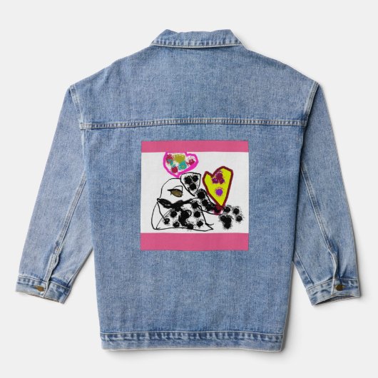 Dalmatische valentijn denim jacket (Achterkant)