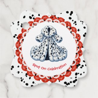 Dalmatische verjaardag afdrukken | Zwart-wit feest Bedankjes Labels