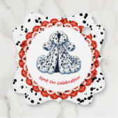 Dalmatische verjaardag afdrukken | Zwart-wit feest Bedankjes Labels (Achterkant)