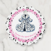 Dalmatische verjaardag afdrukken | Zwart-wit feest Bedankjes Labels (Achterkant)