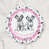 Dalmatische verjaardag afdrukken | Zwart-wit feest Bedankjes Labels (Voorkant)