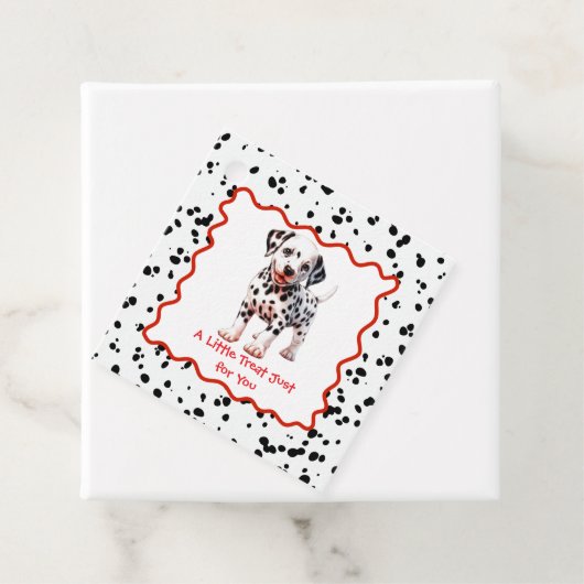 Dalmatische verjaardag afdrukken | Zwart-wit feest Bedankjes Labels (In situ)