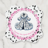 Dalmatische verjaardag afdrukken | Zwart-wit feest Bedankjes Labels (Achterkant)