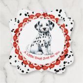 Dalmatische verjaardag afdrukken | Zwart-wit feest Bedankjes Labels (Achterkant)