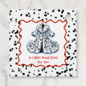 Dalmatische verjaardag afdrukken | Zwart-wit feest Bedankjes Labels (Achterkant)