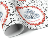 Dalmatische verjaardag afdrukken | Zwart-wit feest Cadeaupapier (Rol Hoek)