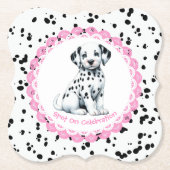 Dalmatische verjaardag afdrukken | Zwart-wit feest Kartonnen Onderzetters (Voorkant)