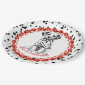 Dalmatische verjaardag afdrukken | Zwart-wit feest Papieren Bordje (Gekanteld)