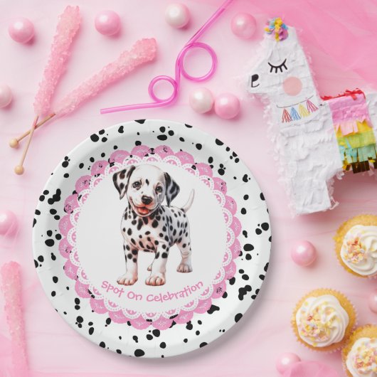 Dalmatische verjaardag afdrukken | Zwart-wit feest Papieren Bordje (Feest)