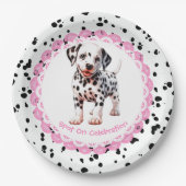 Dalmatische verjaardag afdrukken | Zwart-wit feest Papieren Bordje (Voorkant)