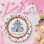 Dalmatische verjaardag afdrukken | Zwart-wit feest Papieren Bordje (Feest)
