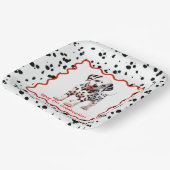 Dalmatische verjaardag afdrukken | Zwart-wit feest Papieren Bordje (Gebogen)