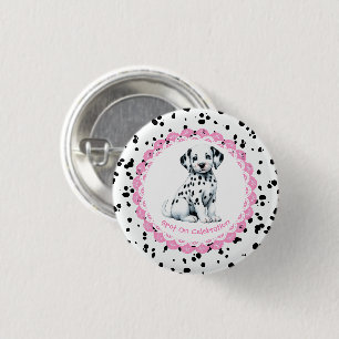 Dalmatische verjaardag afdrukken Zwart-wit feest Ronde Button 3,2 Cm