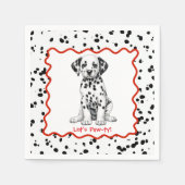 Dalmatische verjaardag afdrukken | Zwart-wit feest Servet (Voorkant)