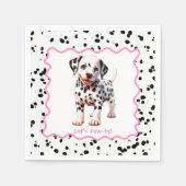 Dalmatische verjaardag afdrukken | Zwart-wit feest Servet (Voorkant)