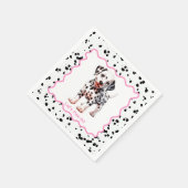 Dalmatische verjaardag afdrukken | Zwart-wit feest Servet (Hoek)