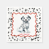 Dalmatische verjaardag afdrukken | Zwart-wit feest Servet (Voorkant)