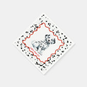 Dalmatische verjaardag afdrukken | Zwart-wit feest Servet (Hoek)