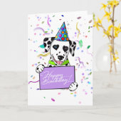 Dalmatische verjaardag kaart (Gele Bloem)