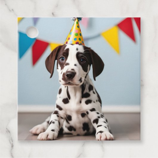Dalmatische verjaardagsfeestje bedankjes labels (Voorkant)