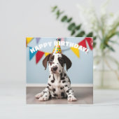 Dalmatische verjaardagsfeestje kaart (Staand voorkant)