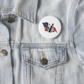 Dalmatische vlag ronde button 5,7 cm (In situ)