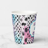 Dalmatische vlekjes Pastel Waterverf Verjaardag Papieren Bekers (Rechts)
