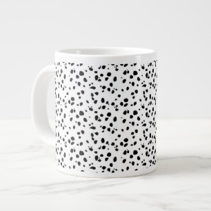 Dalmatische vlekken afdrukken zwart-wit grote koffiekop